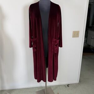 LuLaRoe Burgundy Velvet Long Sweater duster